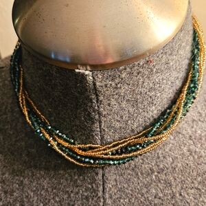 Parklane green and gold beaded necklace